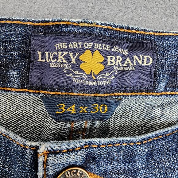 Lucky Brand Mens Jeans 361 Vintage Straight 34x30 Loose Baggy Distressed 90s Y2k - Picture 3 of 13
